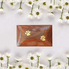 Load image into Gallery viewer, For Cat Dog Urns Footprint Memorial Wood Pet Ashes Box Cremation Forever Home Urns Small Dog Cremation Box for Ashes Box