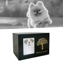 Load image into Gallery viewer, Cremation Urn for Dogs Funeral with Photo Frame Wood Cat Ashes Keepsake Box
