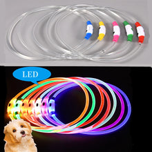 Load image into Gallery viewer, Luminous Dog Collar Light Charge Cat Necklace, Led Fashion Flashing DIY Glowing Safety Collar for Dogs Nighttime Pet Accessorie