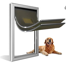 Load image into Gallery viewer, Weatherproof Dog Door, Aluminum Pet Door for Interior with Magnetic Flap and Lockable Sliding Panel, Heavy Duty Doggy