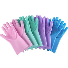Load image into Gallery viewer, Pet Grooming Gloves Dog Cat Bathing Cleaning Glove Shampoo Scrubber Clean Soft Silicone Hair Removal Glove Hand Skin Protection