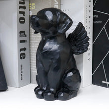 Load image into Gallery viewer, Personalized Black Dog Angel Memorial Garden Statue With Dog Cremation Urn Features- 7.4inch(H)