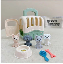 Load image into Gallery viewer, Cute Dog Pet Family Pretend Play Toy with Mini Fashion Cat House Kennel Bathtub Dog Doll Set, Ideal Gift for Kids