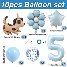 Load image into Gallery viewer, 1 set of dog pet themed birthday balloon decoration set, daisy, husky, spotted dog, sausage, dog, bago, aluminum foil balloon