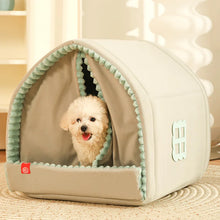 Load image into Gallery viewer, HOOPET Closed Dog House Winter Windproof Nest for Dogs Cats with Door Curtain Outdoor Portable Cat Tent Dog Villa Sleep Kennel