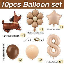 Load image into Gallery viewer, 1 set of dog pet themed birthday balloon decoration set, daisy, husky, spotted dog, sausage, dog, bago, aluminum foil balloon