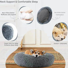 Load image into Gallery viewer, 40-90cm Round Pet Bed for Large Dog Bed Super Soft Cat Bed Long Plush Dog House for Medium Dog House Winter Warm Sleeping