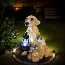 Load image into Gallery viewer, Dog Statue With Solar Lantern Solar Garden Labrador Dogs Statues Light 19cm/7.4inch Garden Sculpture Outdoor Solar Statues For