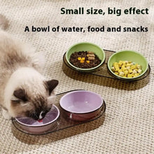 Load image into Gallery viewer, Durable Elevated Dual Bowl Feeder Raised Pet Feeding Station With Non-Slip Stand Easy Feeding For Cats & Small Dogs Water Bowl