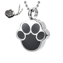 Load image into Gallery viewer, 1PC Pet Dog Paw Charm Memorial Funeral Urn for Ashes Animal Necklace Stainless Steel Pendant Cat Ashes Holder Cremation Keepsake