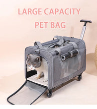 Load image into Gallery viewer, Pet Carrier with Wheels for Dogs Up To 15lbs & Cat Airline Approved Dog Carrier Rolling Pet Carrier Foldable Pet Stroller