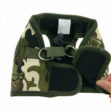 Load image into Gallery viewer, Dog Harness Leash Set Cute Army Small Dog Harness Cats Walking Chest Vest Canvas Pets Puppy Harness For Autumn Winter Spring