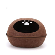 Load image into Gallery viewer, Cat Bed Detachable Natural felt Cat Bed Breathable Cat Cave Dark Gray Cat Bed House With Cushion for Pets Cats Pet Accessories