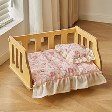 Load image into Gallery viewer, Wooden Dog Bed Four Seasons Universal Teddy Small Dog Summer Special Bed Suspended Off-the-und Pet Wood Bed
