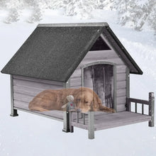 Load image into Gallery viewer, Dog House Outdoor, Insulated Kennel Outside for Large Breed, Weatherproof Shelter with Anti-Chewing Iron Frame