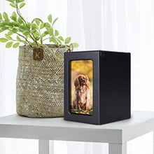 Load image into Gallery viewer, Wooden Pet Dog Cat Urn Photo Cinerary Casket Memorial Box urnen voor menselijk as cat memorial