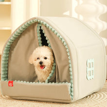 Load image into Gallery viewer, HOOPET Closed Dog House Winter Windproof Nest for Dogs Cats with Door Curtain Outdoor Portable Cat Tent Dog Villa Sleep Kennel