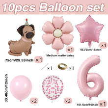 Load image into Gallery viewer, 1 set of dog pet themed birthday balloon decoration set, daisy, husky, spotted dog, sausage, dog, bago, aluminum foil balloon