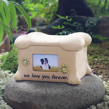Load image into Gallery viewer, Resin Pet Urns Dogs Cats Cremation Urn Peaceful Memorial with Photo Frame Cremation Urns for Animal Ashes Funeral Pet Ashes Box