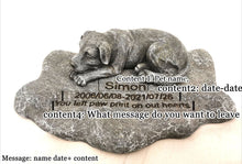 Load image into Gallery viewer, Pet Memorial Rock Sculpture with Cute Dog Bed Design Gravestone for Garden Outdoor Resin Pet Tombstone
