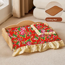 Load image into Gallery viewer, Wooden Dog Bed Four Seasons Universal Teddy Small Dog Summer Special Bed Suspended Off-the-und Pet Wood Bed
