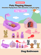 Load image into Gallery viewer, Mini doll pet accessory set, children's playhouse toy pet set, cat and dog bath, park, scene set, birthday and Christmas gifts