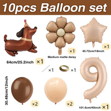 Load image into Gallery viewer, 1 set of dog pet themed birthday balloon decoration set, daisy, husky, spotted dog, sausage, dog, bago, aluminum foil balloon