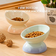 Load image into Gallery viewer, Ceramic Cat Bowl Pet Accessories Drink Water Bowl Diagonal High Feet Cute Protection Cervical Spine Cat Bowl Pet Supplies