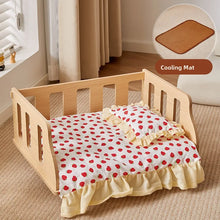 Load image into Gallery viewer, Wooden Dog Bed Four Seasons Universal Teddy Small Dog Summer Special Bed Suspended Off-the-und Pet Wood Bed