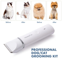 Load image into Gallery viewer, Mewoofun 4 in 1 Pet Electric Hair Trimmer with 4 Blades Grooming Clipper Nail Grinder Professional Recharge Haircut For Dogs Cat