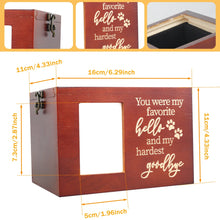 Load image into Gallery viewer, Wood Pet Memorial Urn DogCremation Urn with Photo Frame Key and Lock Personalized Pet Keepsake Memory Box for Dog or Cat Ashes
