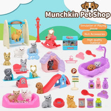 Load image into Gallery viewer, Cute Dog Pet Family Pretend Play Toy with Mini Fashion Cat House Kennel Bathtub Dog Doll Set, Ideal Gift for Kids