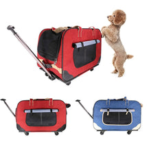 Load image into Gallery viewer, Pet Dog Carrier Bags With Removable Rolling Wheels Dogs Cats Carrier Backpack Breathable Luggage Pets Car Travel Transport Bags