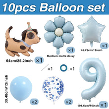 Load image into Gallery viewer, 1 set of dog pet themed birthday balloon decoration set, daisy, husky, spotted dog, sausage, dog, bago, aluminum foil balloon