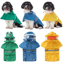 Load image into Gallery viewer, Pet Raincoat Cartoon Pattern Reflective Hoodie Dog Outdoor Waterproof Jacket Coat Harness Puppy Sports Walking Onesie Clothes