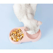 Load image into Gallery viewer, Pet Double Bowl Dogs and Cats Feed in Double Bowls Macaron Plastic Feeding Bowl Pet Supplies Cat Accessories Cat Products Cat Fo