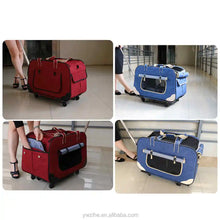 Load image into Gallery viewer, Pet Dog Carrier Bags With Removable Rolling Wheels Dogs Cats Carrier Backpack Breathable Luggage Pets Car Travel Transport Bags