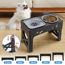 Load image into Gallery viewer, 3 in 1 Pet Feeder Anti-Slip Foldable Stand Slow Feeder Bowl Adjustable Height Anti-Spill Dog Double Bowls for Feeding and Water