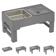 Load image into Gallery viewer, Dog Feeding Station, Adjustable Heights Bowl Stand Feeder Slow Fedding Bowls, Food Water Bowls for Medium Small Cats Dog