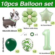 Load image into Gallery viewer, 1 set of dog pet themed birthday balloon decoration set, daisy, husky, spotted dog, sausage, dog, bago, aluminum foil balloon