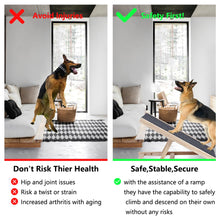 Load image into Gallery viewer, Pet Dog Ramp Ladder Natural Pine Wooden Lightweight Folding Anti-skid Adjustable 2 Height Climbing Ladder