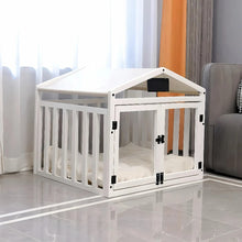 Load image into Gallery viewer, Solid Wood Luxury Dog House Indoor Pet House Removable Washable Dog Fence Double Door Dog Cage Portable Waterproof Pet Bed