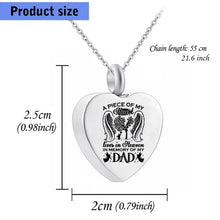 Load image into Gallery viewer, Memorial Necklace Ashes Container Locket Cremation Neck Jewelry for Ashes/Hair Elegant Locket Necklace for Women Men