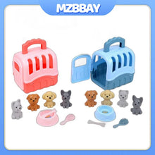 Load image into Gallery viewer, Cute Dog Pet Family Pretend Play Toy with Mini Fashion Cat House Kennel Bathtub Dog Doll Set, Ideal Gift for Kids