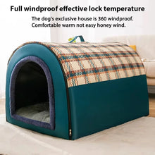 Load image into Gallery viewer, Large Dog House Winter Warm Insulated Outdoor Dog Kennel for Extra Big Dogs Weatherproof Heated Pet Shelter with Removable Roof