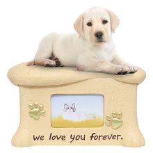 Load image into Gallery viewer, Resin Pet Urns Dogs Cats Cremation Urn Peaceful Memorial with Photo Frame Cremation Urns for Animal Ashes Funeral Pet Ashes Box