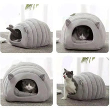 Load image into Gallery viewer, Cats Beds for Winter Pet Supplies Plush House Warm Kitten Goods Cushions Houses and Habitats Things Bed Basket Dog Mat Products