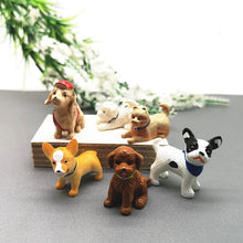 Load image into Gallery viewer, 6pcs Dog Animal Set Miniature Dollhouse Ornament Mini Toy Home Craft Fairy Bonsai Decor Cake Decoration DIY Accessories