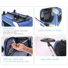 Load image into Gallery viewer, Pet Dog Carrier Bags With Removable Rolling Wheels Dogs Cats Carrier Backpack Breathable Luggage Pets Car Travel Transport Bags