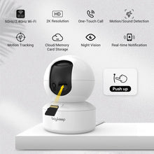 Load image into Gallery viewer, Boykeep 2K Pet Dog Camera with Phone App, 5G/2.4GHz WiFi Indoor Security Baby Camera, 360° Pan & Tilt, 2-Way Audio, Night Vision